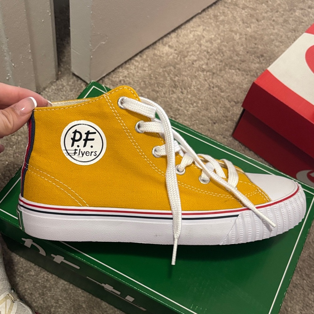 P.F. Flyers Kids High-Top Sneakers - Mustard Yellow